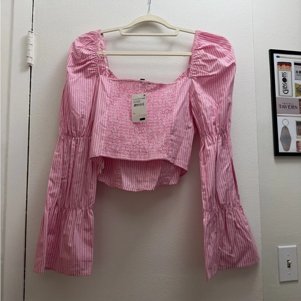 NWT Pink Striped Blouse - Picture 2 of 7
